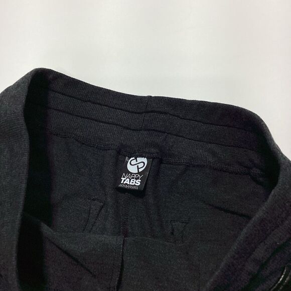 Nappy Tabs Joggers Sweatpants Urban Couture M Men’s Black Faux Leather Pockets - Picture 3 of 15